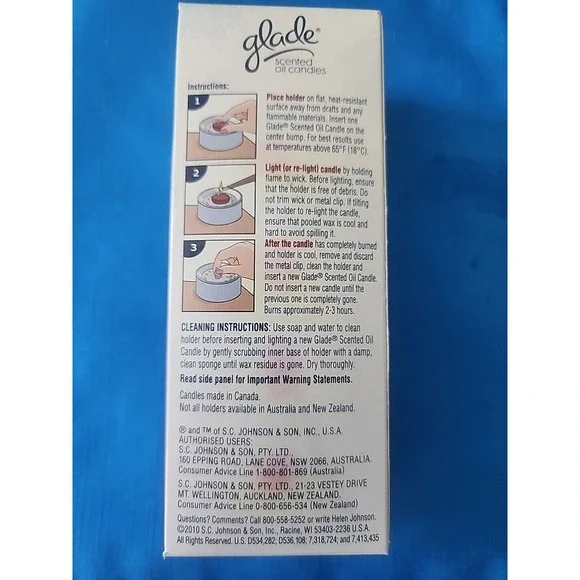 Glade Scented Apple Cinnamon Oil Candle Refills (Pack of 4) NIP 2010 - Picture 2 of 5